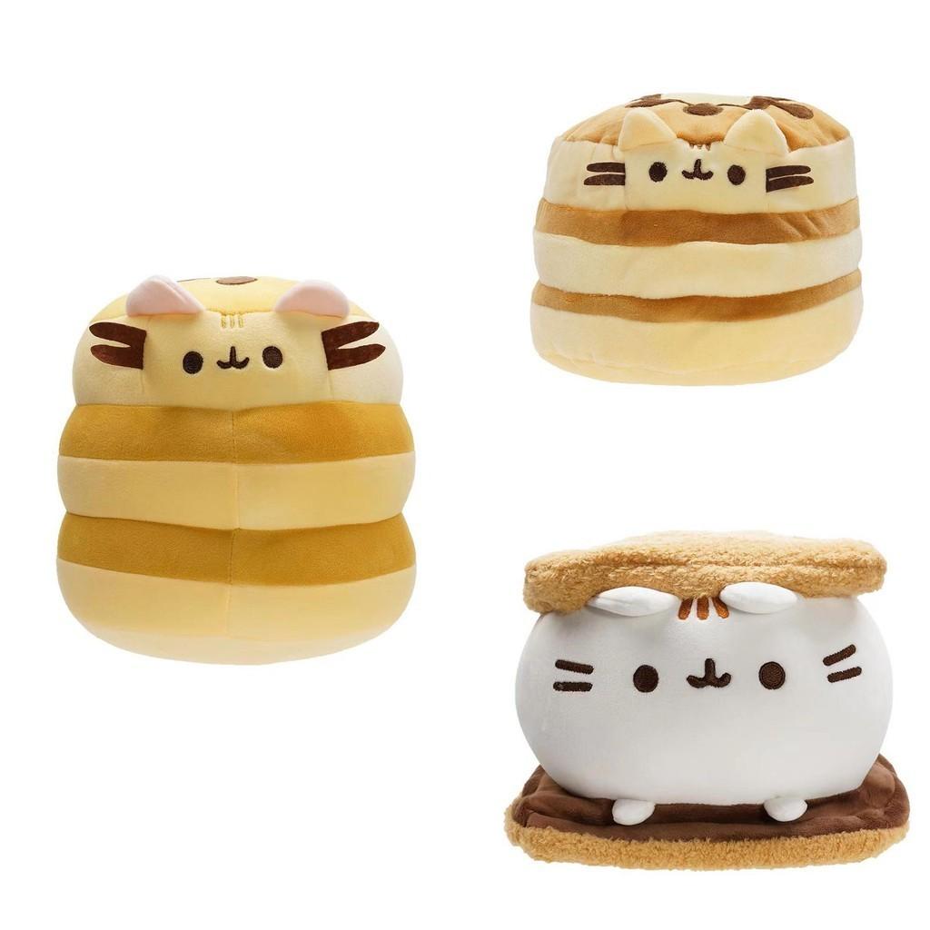 Colorful 25cm Hamburger Cat Plush Toy Stuffed Animal Cake Cat Rainbow Cat Doll