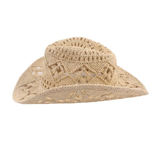 Sombrero de Vaquero Clásico Vintage Hueco Unisex Borde Rizado Ala Ancha Sombrero de Sol para Hombre Sombrero de Pesca