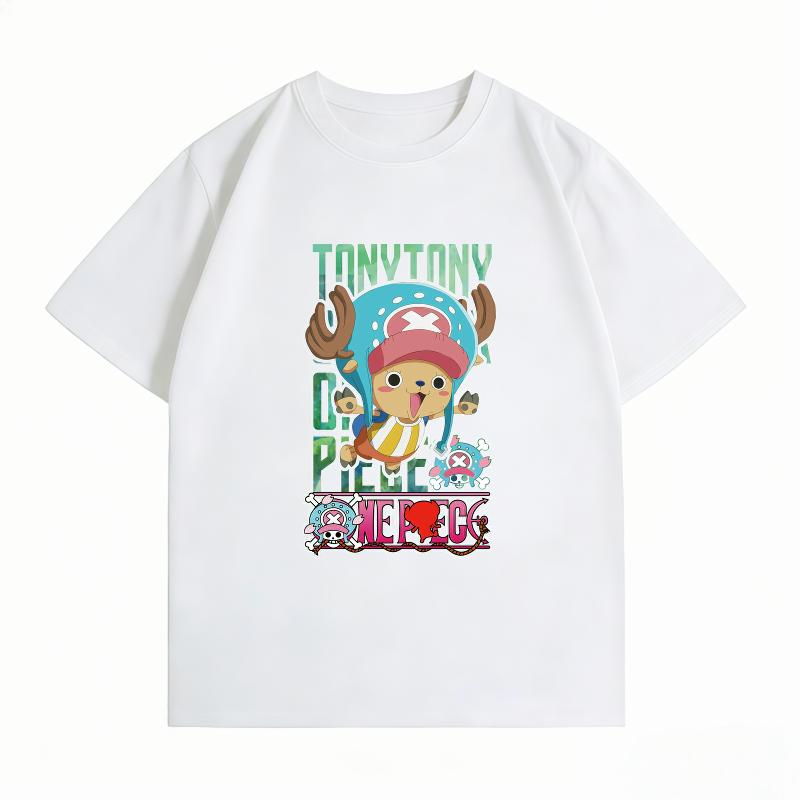 

Bandai One Piece Tony Tony Chopper Jump Print Tshirt Casual Short Sleeve Cotton Anime Streetwear Unisexs Tshirt S