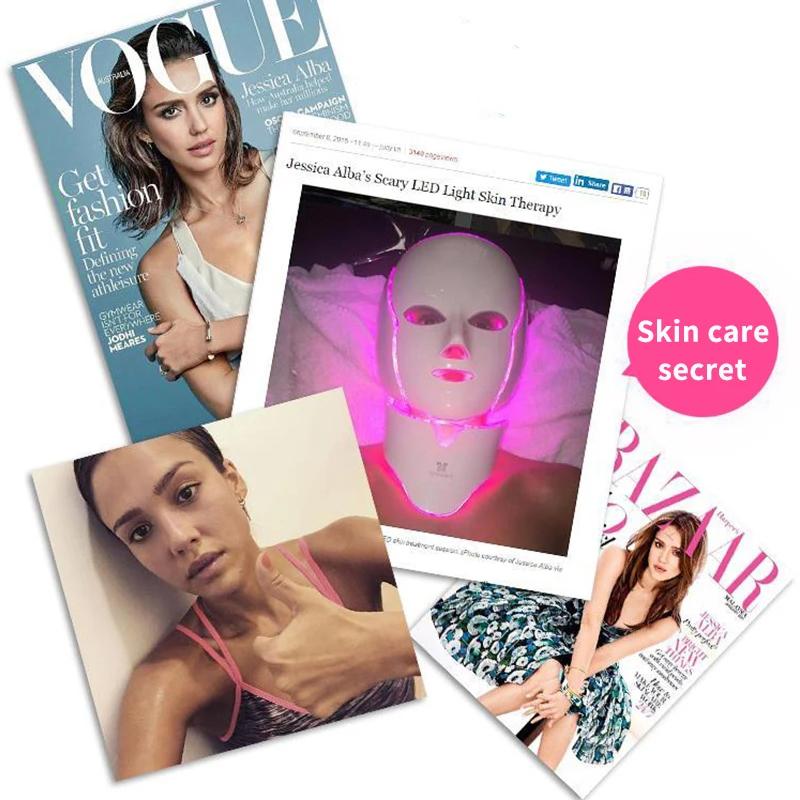 7 Colors LED Facial & Neck Mask - Skin Rejuvenation, Anti-Acne, Whitening, Shrink Pores - For Salon/SPA/Home Use