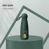 Compact Black Capsule Umbrella with UV and Rain Protection - Five-Fold Design