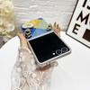 For Samsung Galaxy Z Flip7 5G Case Retro Rhombus PU+PC Phone Cover with Love Pendant and Strap