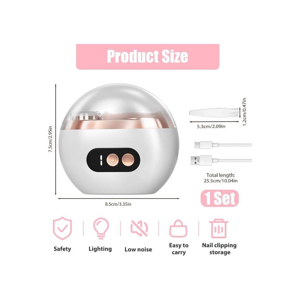 Electric nail clipper - 2-in-1 - Hands & Feet - Built-in LED - USB-C charging