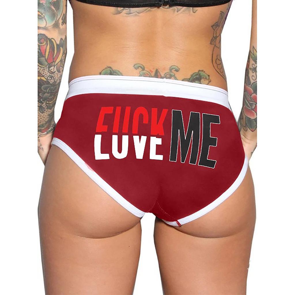 Lustiger Druck für Damen in Übergröße, einfarbig, hohe Taille, physiologische Unterwäsche