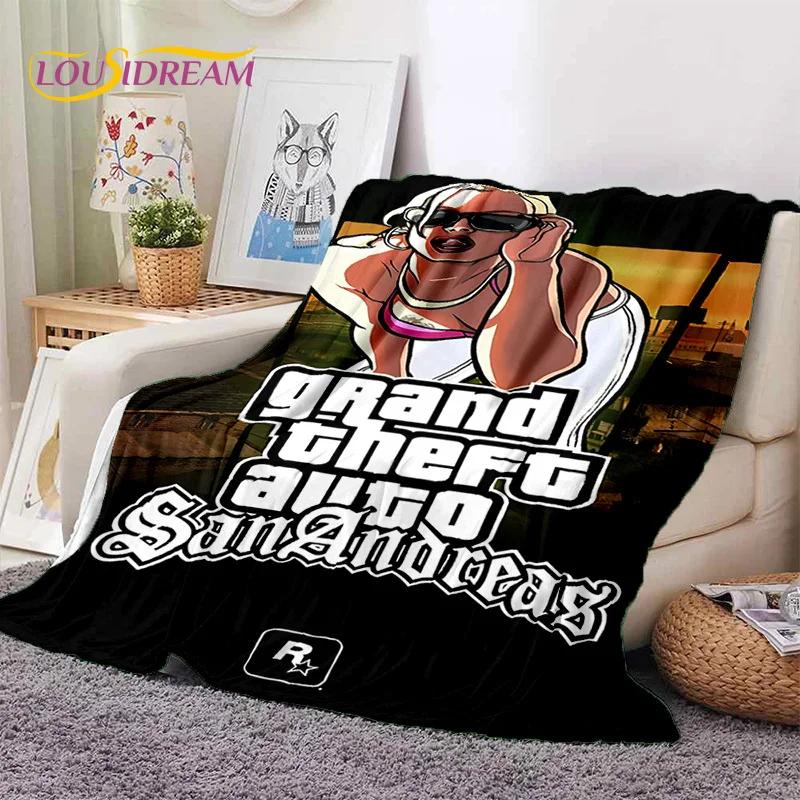 GTA Game Grand Theft Auto Gamer Soft Blankets,Keep Warm Throw Blanket Comfortable Blanket for Picnic Beds Sofa Home Bedroom Gift
