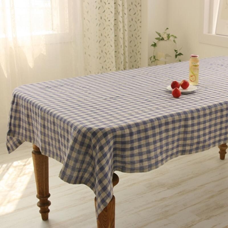 Apple Check Linen 6-Person Tablecloth/Tablecloth 130x210