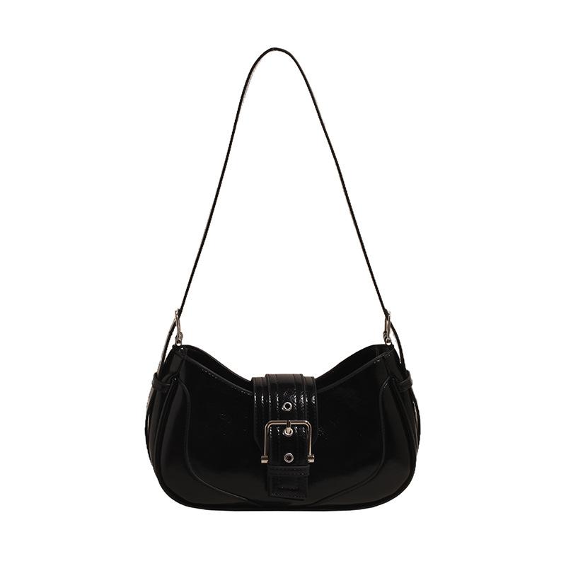 

New spring and summer versatile fashion niche design bag women s saddle bag portable underarm bag shoulder messenger bag чёрный