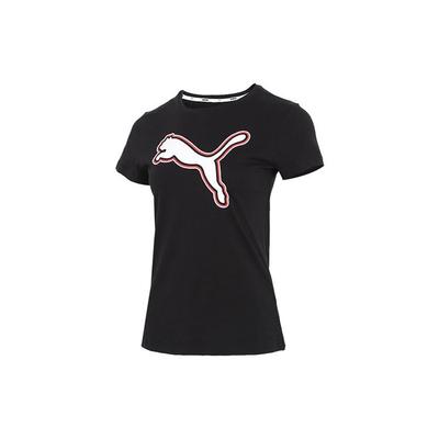 Casual Sports Round Neck Loose Short Sleeve T-Shirt With Print Women Tops Black 845871-01