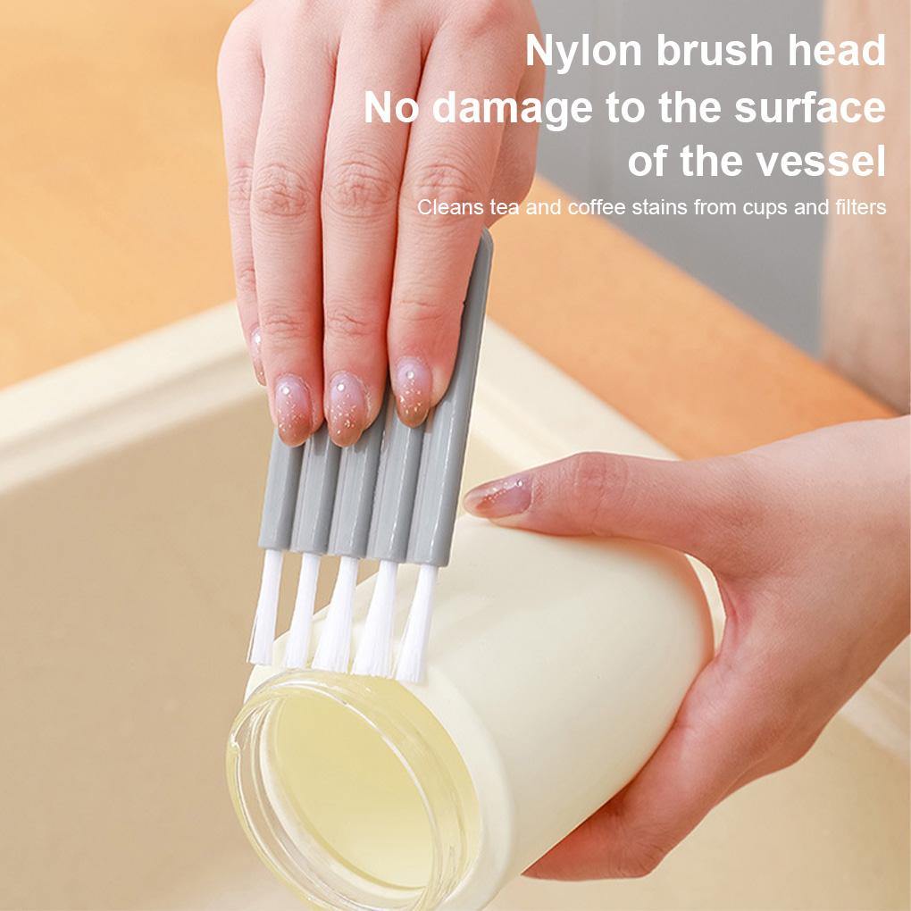 Tassenreinigungsbürste Kunststoff Nylon Rillenbürsten Spüle Computertastatur Gemüsepfanne Schüssel Staub Schmutz Entferner Werkzeug Bar