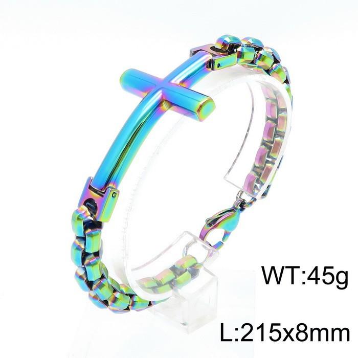 Brățară Trendy pentru Bărbați din Oțel Titan Personalizată Oțel Inoxidabil pentru Bărbați Cruce Pătrată cu Perlă Accesorii Trendy pentru Bărbați