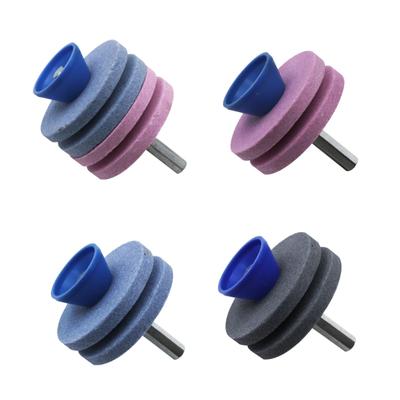 Multipurpose Quick Sharpening Stones for Lawnmower Portable Sharpeners Grinding Drill Cuts Garden Maintenance Tool 4pcs