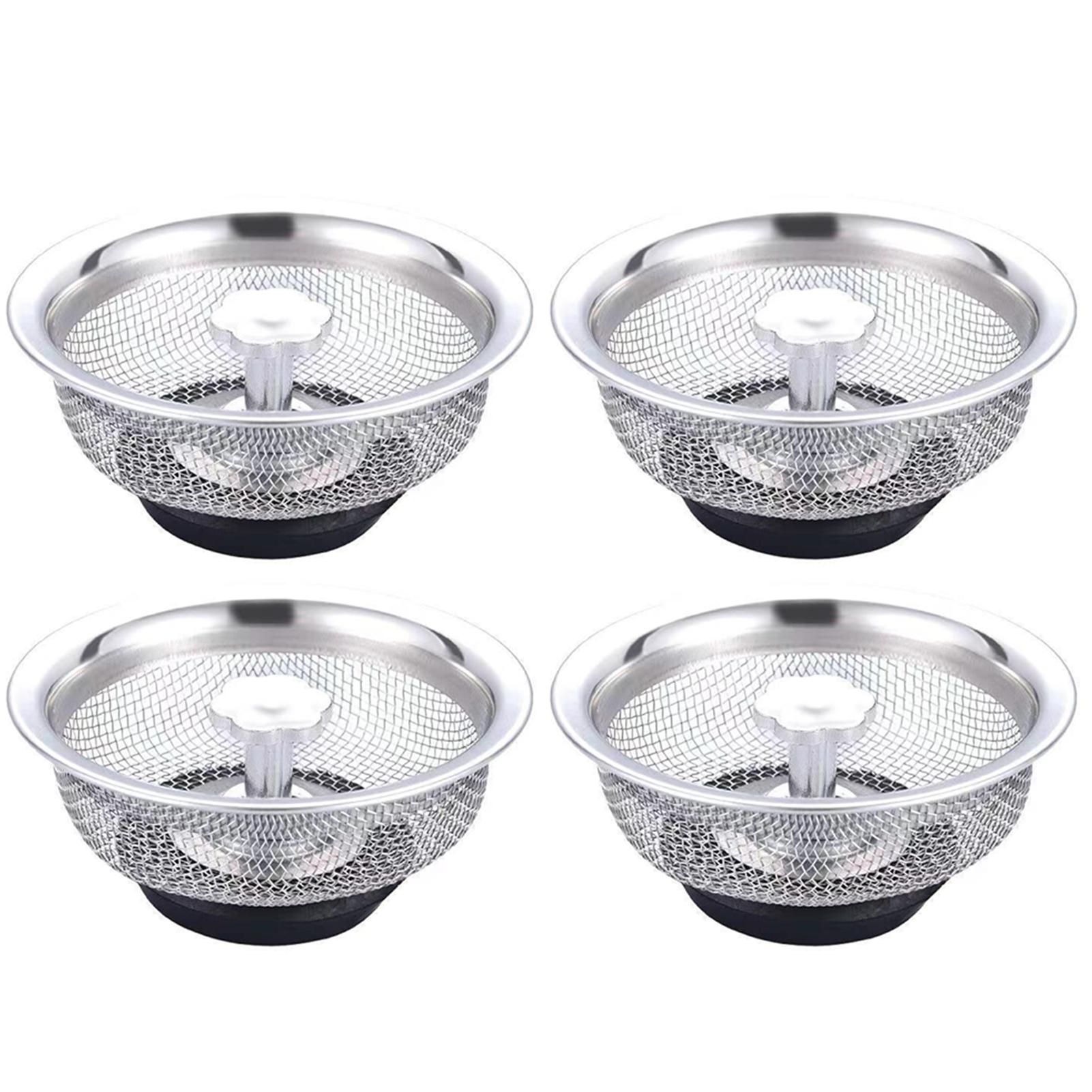 Kitchen Sink Stainless Steel Basket Strainer With Rubber Stopper Upgraded Colander For Sink Drain For Kitchen Toilet