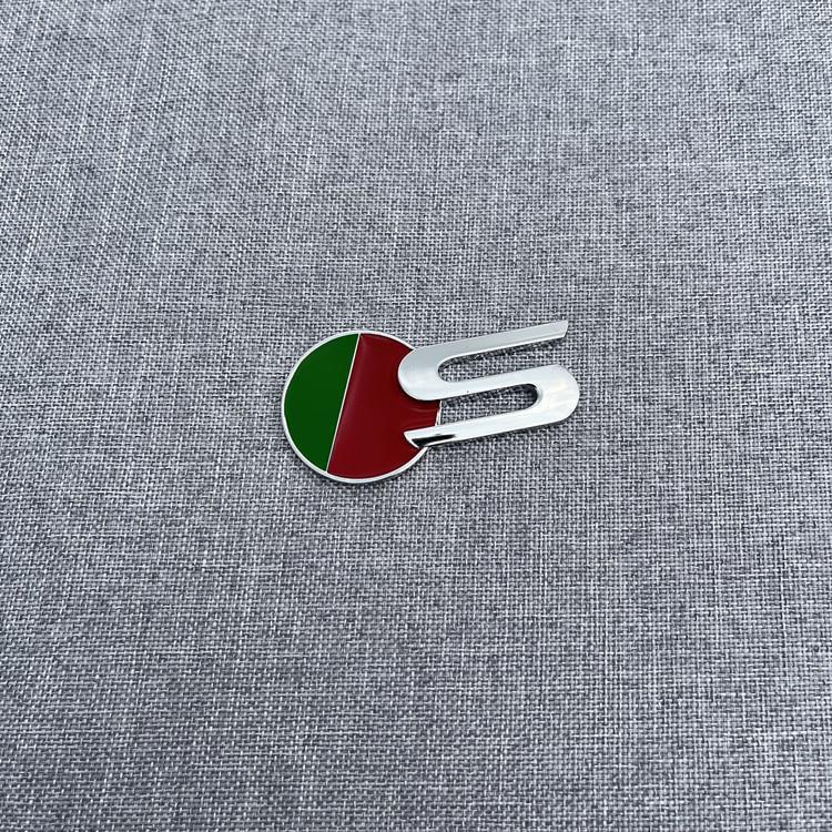 S Logo R Logo for Jaguar XF XE XJL R-SPORT Metal Car Emblem Badge Sports Tail Logo Leaf Plate Sticker