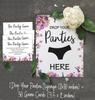 Inkdotpot Bridal Shower Game 1 SignA    30 Size CardsA  White Floral Girls Night Out Bachelorette Party Drop Your Panties