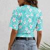 Women's Crew Neck Pullover Short Sleeve T-Shirt Floral Print Loose Fit Casual Top for Everyday Wear