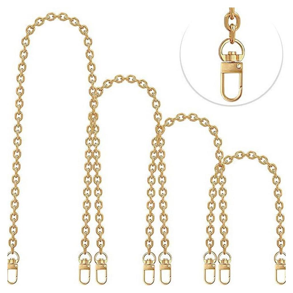 Chaîne de Portefeuille Sac à Main Chaînes Plates avec Boucles Métalliques Chaîne de Sangle pour Sac Bandoulière pour Sac à Main Portefeuille DIY Sac à Main Sac à Bandoulière Pochette