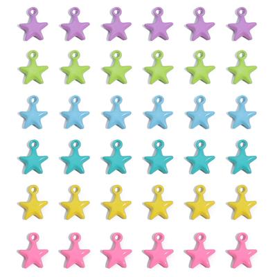 Bunte Sprühfarben Sterne Charms Anhänger Perlen für DIY Schmuck 2 Stück/Beutel