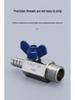 304 Stainless Steel Mini Ball Valve with Butterfly Handle, Internal/External Threads, High Pressure, 4-Way Pagoda Tube Connector.