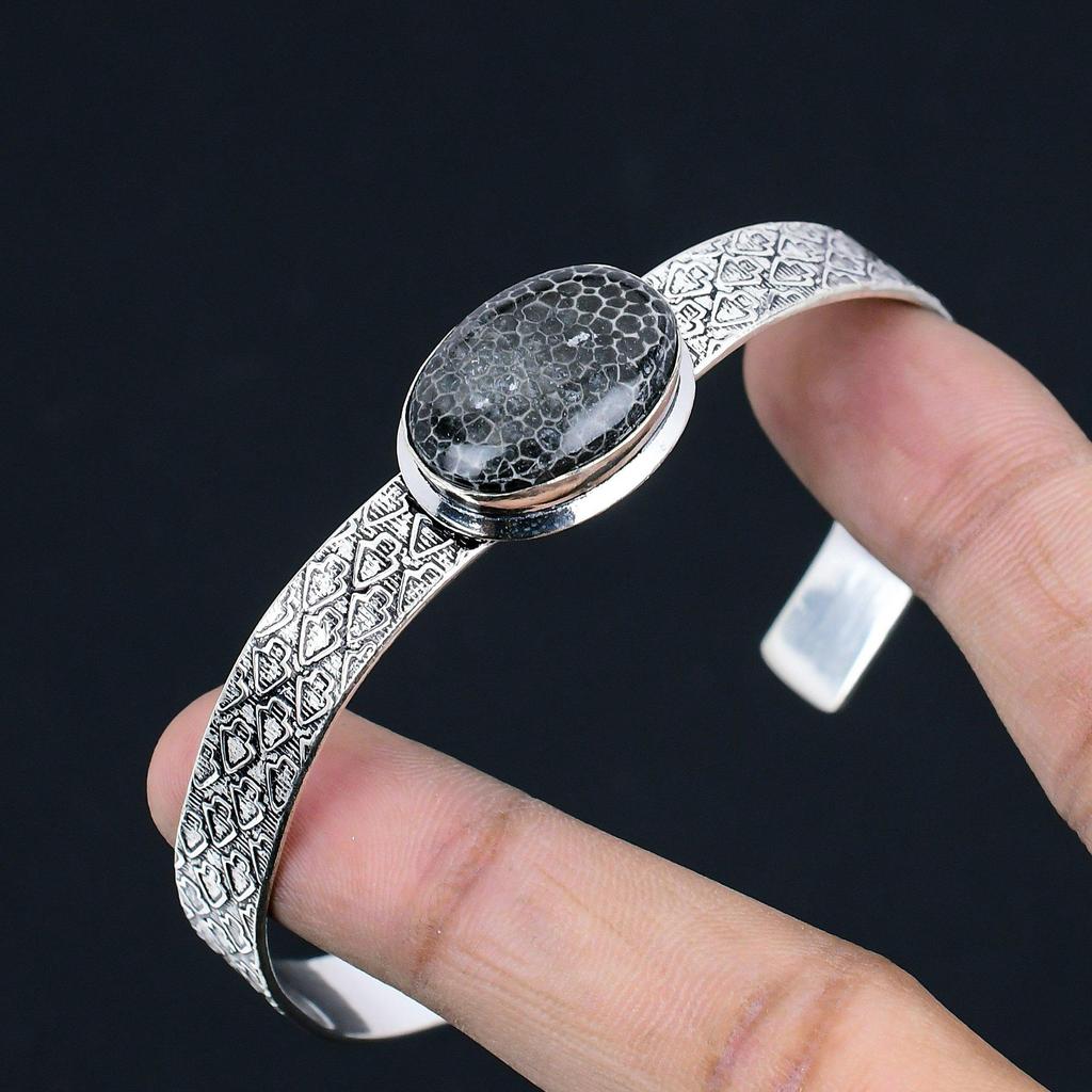 Halloween Sale Sterling Silver Natural Stingray Coral Wife Engagement New Bangle