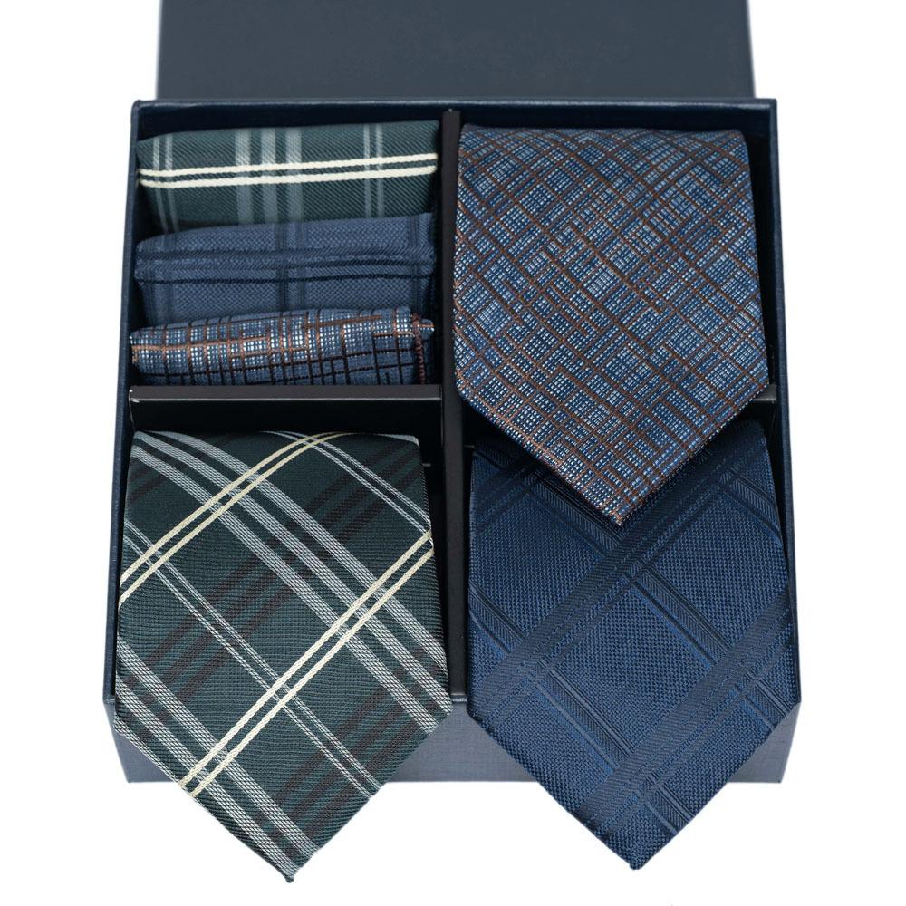 

Men S Tie Fashion Business Paisley Striped Tie Square Scarf Combination Set Gift Box