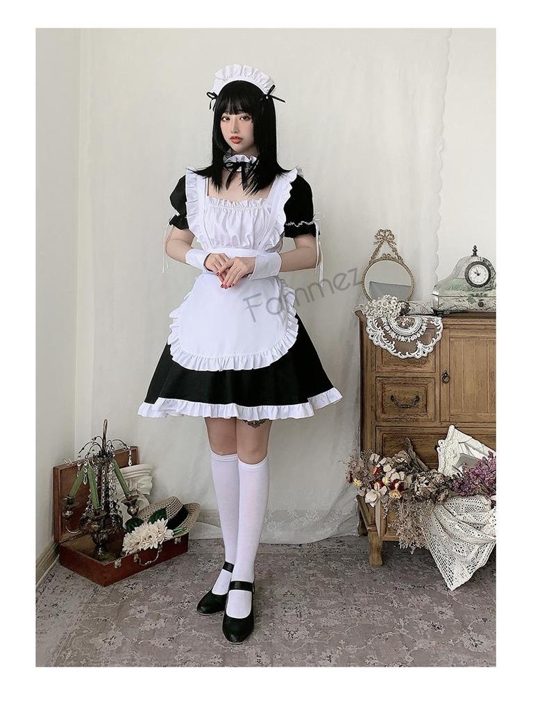 Yosuga No Sora Kasugano Sora Anime Maid Cosplay Costume - Black and White