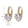 Charming Women Copper Plated Heart AAA Zircon Girl Ear Hoop Earrings Ladies Jewellery Ear Stud Clip