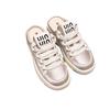 2025 half slippers women's outer wear 2025 summer new round head lace-up casual white shoes comfortable versatile board shoes