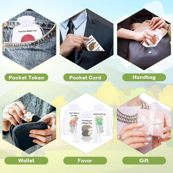 Employee Appreciation Gifts Bulk for Coworkers Funny Resin Animals with Thank You Cards Inspirational Office Pocket Gifts