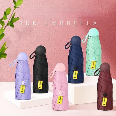 Ultra Light Compact and Portable Black Glue Sunscreen Umbrella Umbrella for Both Male and Female Students On Sunny and Rainy Day