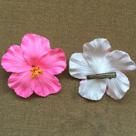 1 Pair Women Hairpins Bohemia Style Large Flower Decor Hair Clips Bright Color Hair Pins Sea Beach Hair Accessories