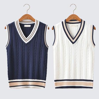 Moda para hombre Ropa de invierno Chaleco grueso sin mangas Suéter sin mangas Algodón Estilo universitario Lana de punto Suelto Chaleco grueso Suéter para hombres