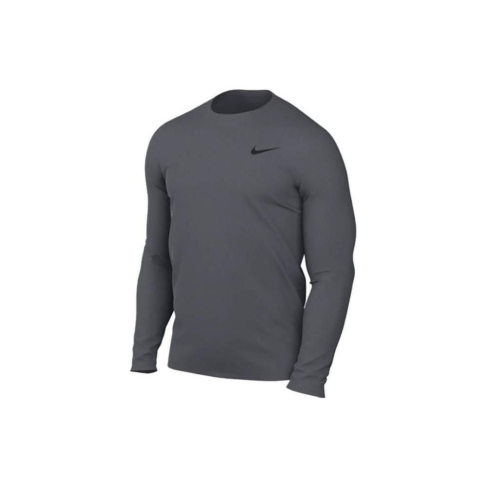 Nike Round Neck Logo Print Slim Fit Long Sleeve T-Shirt Men tops Gray DV7298-091