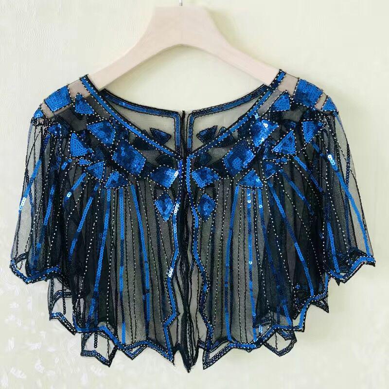Women's Summer Sequin Shawl Cardigan: Versatile Evening Cape for Sun Protection, Perfect with Skirts.
