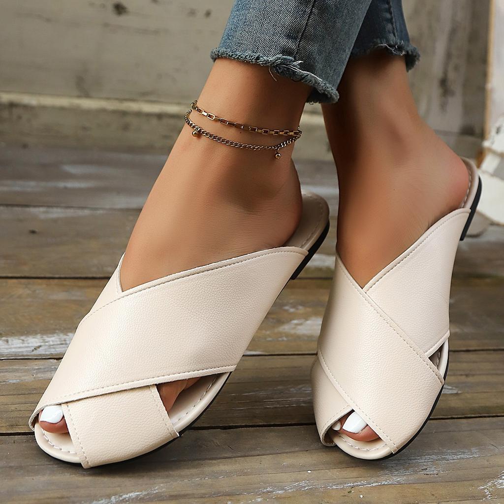 Large Size Women's Slippers Summer New Flat Bottom Printing Set Toe Bohemian Ethnic Cool Slippers Women
