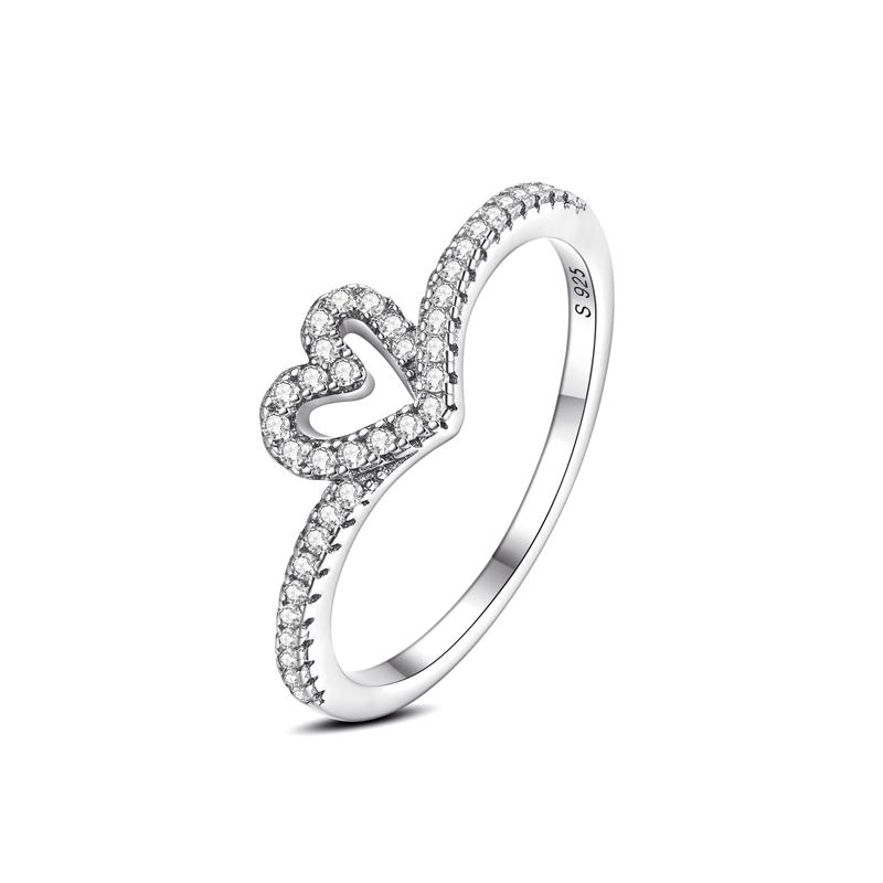 Original 925 Sterling Kupfer Ring Liebesherz Gabelmond Mond Sonne Ringe Kristall Roségold Für Frauen Hochzeitsgeschenk Luxus Zirkon