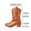 Women Summer Embroidery Western Boots Cowgirls Ankle Boots Hollow Out Chunky Heels Shoes