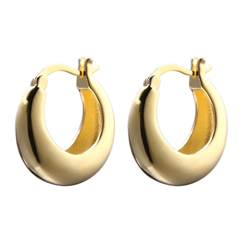 Korean High-End Geometric Circle Earrings - Simple, Fashionable, Cold Style Statement