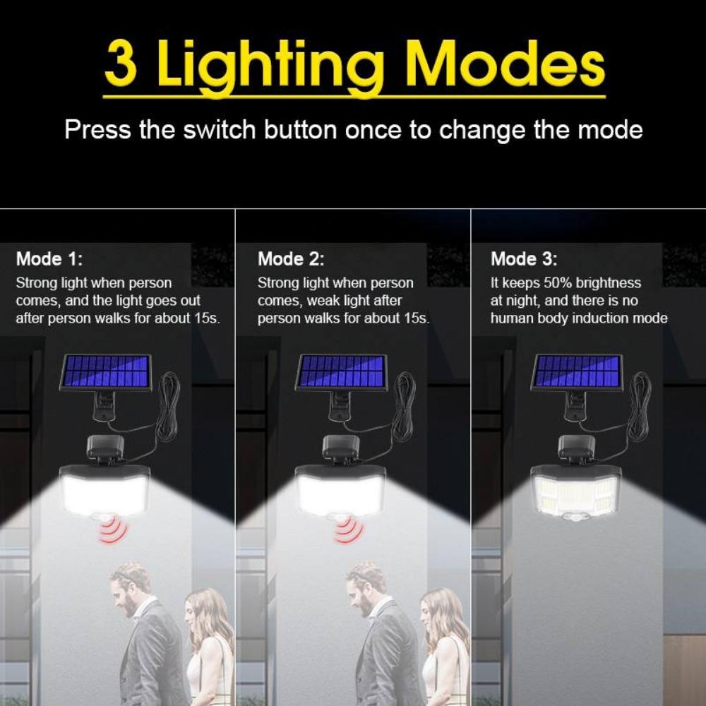 40W Solar Lights Outdoor Motion Sensor 168LED/168COB Waterproof Split Flood Lights With Remote Control For Patio Yard Garden Garage