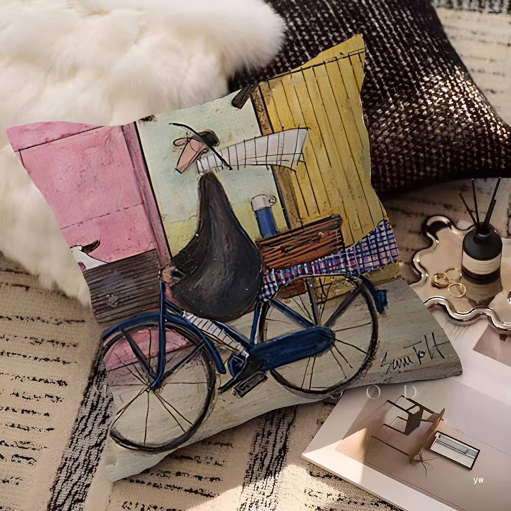 Sam Toft Konst Abstrakt Landskap Kärlek Hundar Kuddfodral Tecknad Gåva Kuddöverdrag Sovrum Hem Soffa Stol Sits Dekor Kuddvar