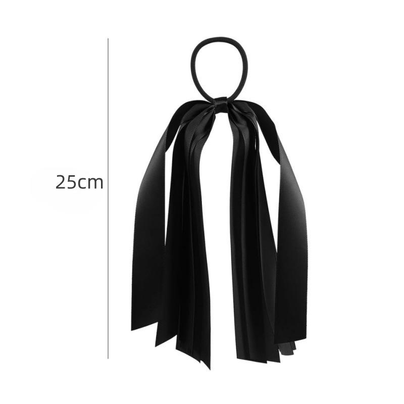 Elegant Satin Bow Hair Tie - Sweet & Versatile for Single/Double Ponytails