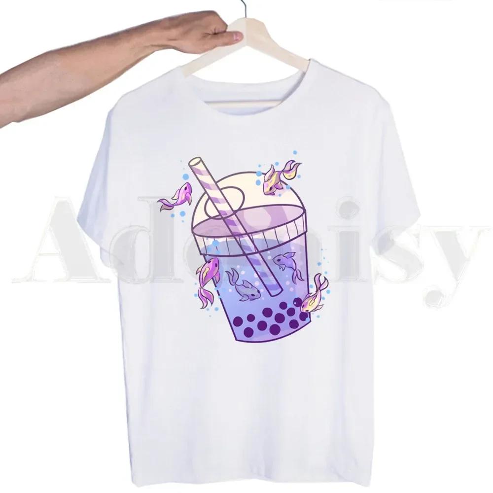 

Bubble Milk Tea Boba Milk Tea Cute Cartoon Tshirts Men Fashion Summer T-shirts Tshirt Top Tees Streetwear Harajuku Funny S