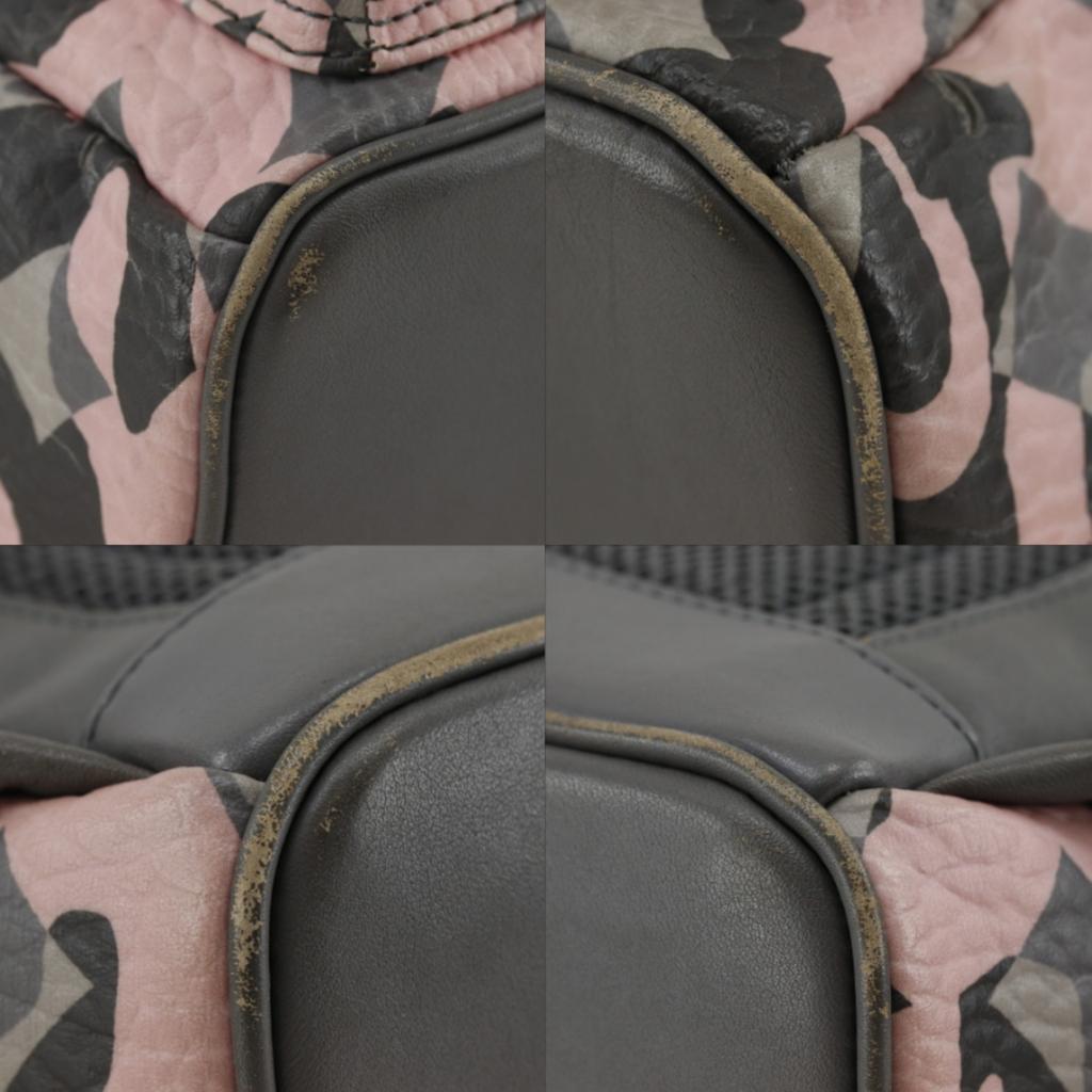 MCM Studs Backpack Daypack Camouflage Pattern pink Calfskin Women Used