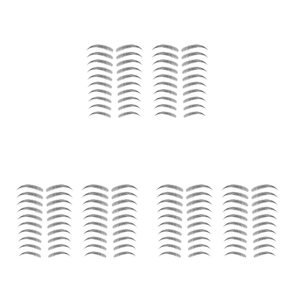 6 Pieces Girls Eyebrow Tattoos Stickers Realistic Waterproof Makeup Sticker Girl Cosmetic False Eyebrows Skin Making Up Patch