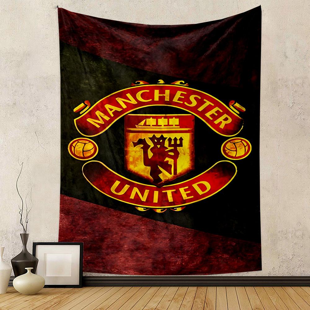 Manchester United Logo Art Patterned tapestry home decor, suitable for bedroom and living room, gift