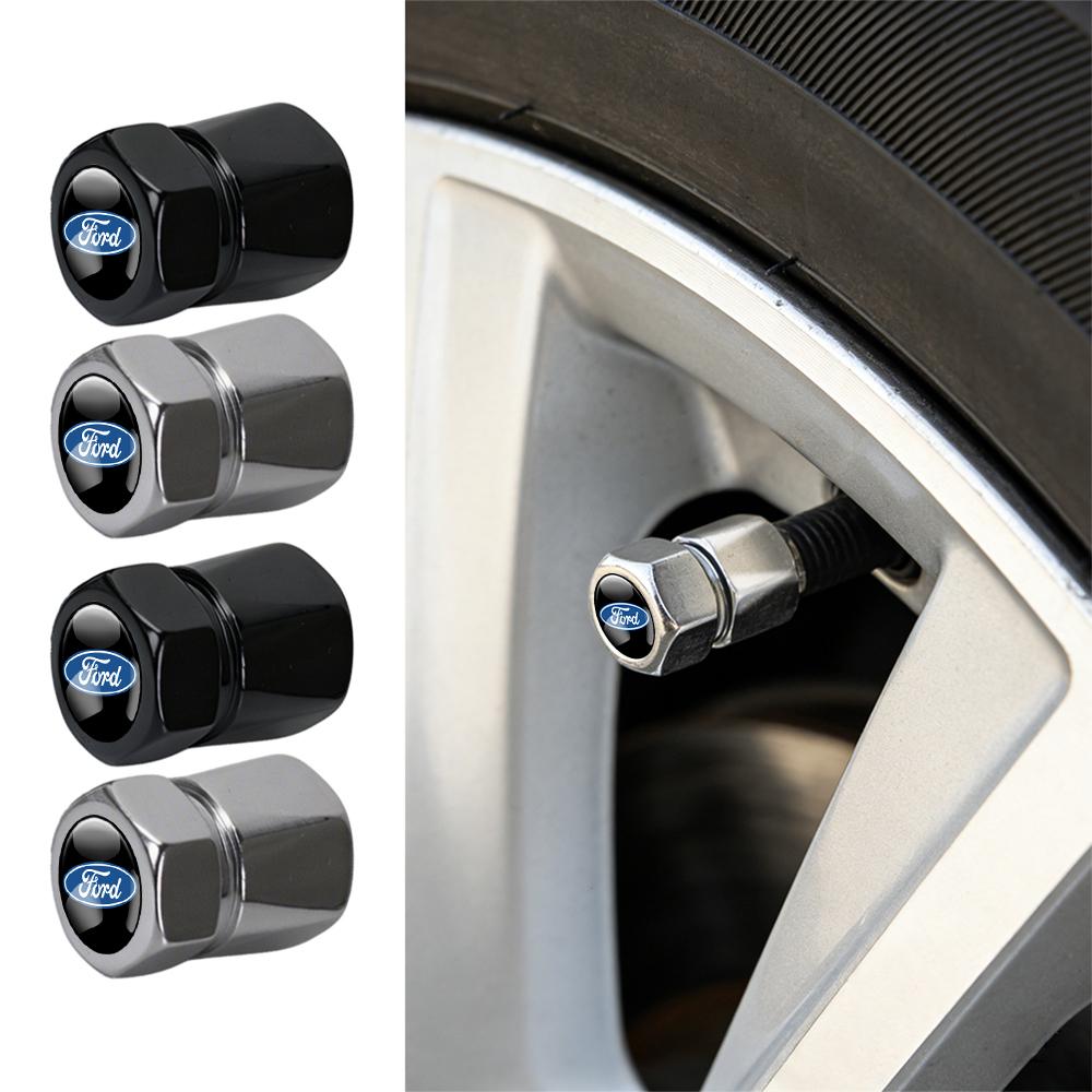 4Pcs 3D Metal Car Tire Wheel Valve Cap Accessories For Ford Focus Mk2 MK3 MK7 MK4 Fiesta Ranger Mustang Kuga Mondeo Explorer GTD