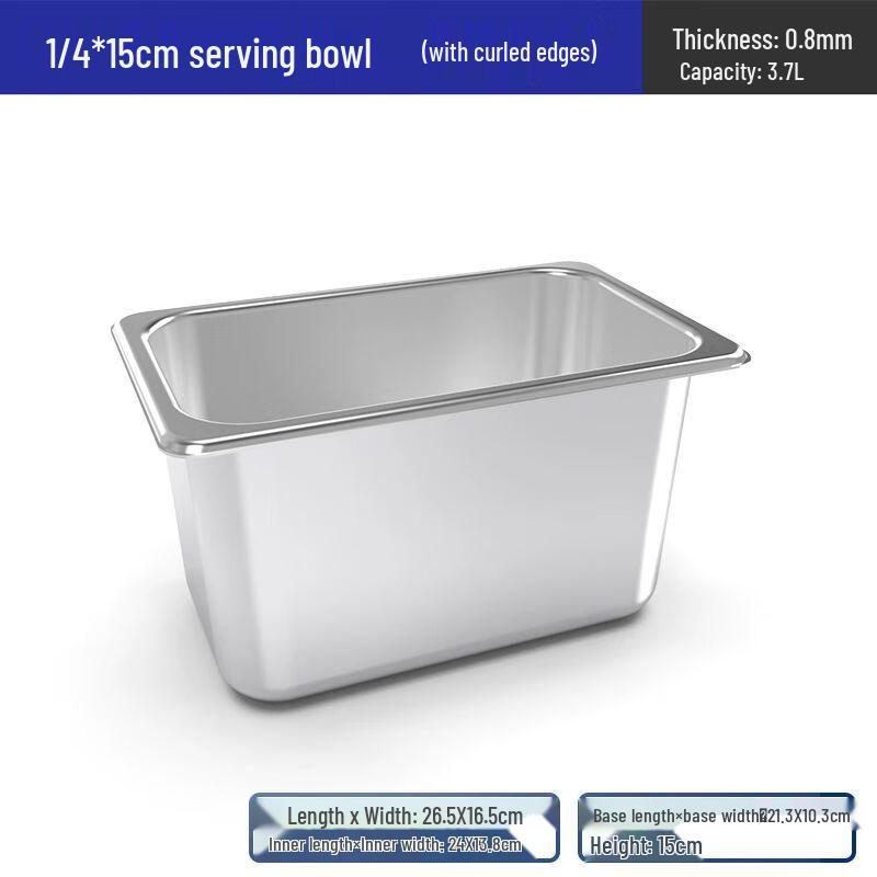 Xuankunpai Commercial Stainless Steel GN 1/2 Food Pan with Lid