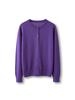 2026 Women's Elegant Fine Wool Cardigan - Loose, Slimming, Round Neck, Solid Color, Single-Breasted Outerwear