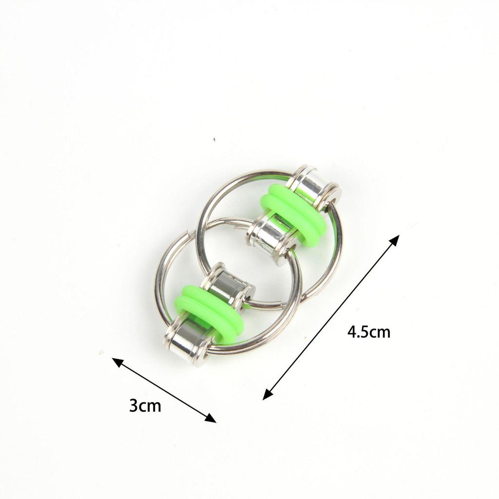 Stress Relief Metal Fidget Cube Keychain with Bicycle Chain