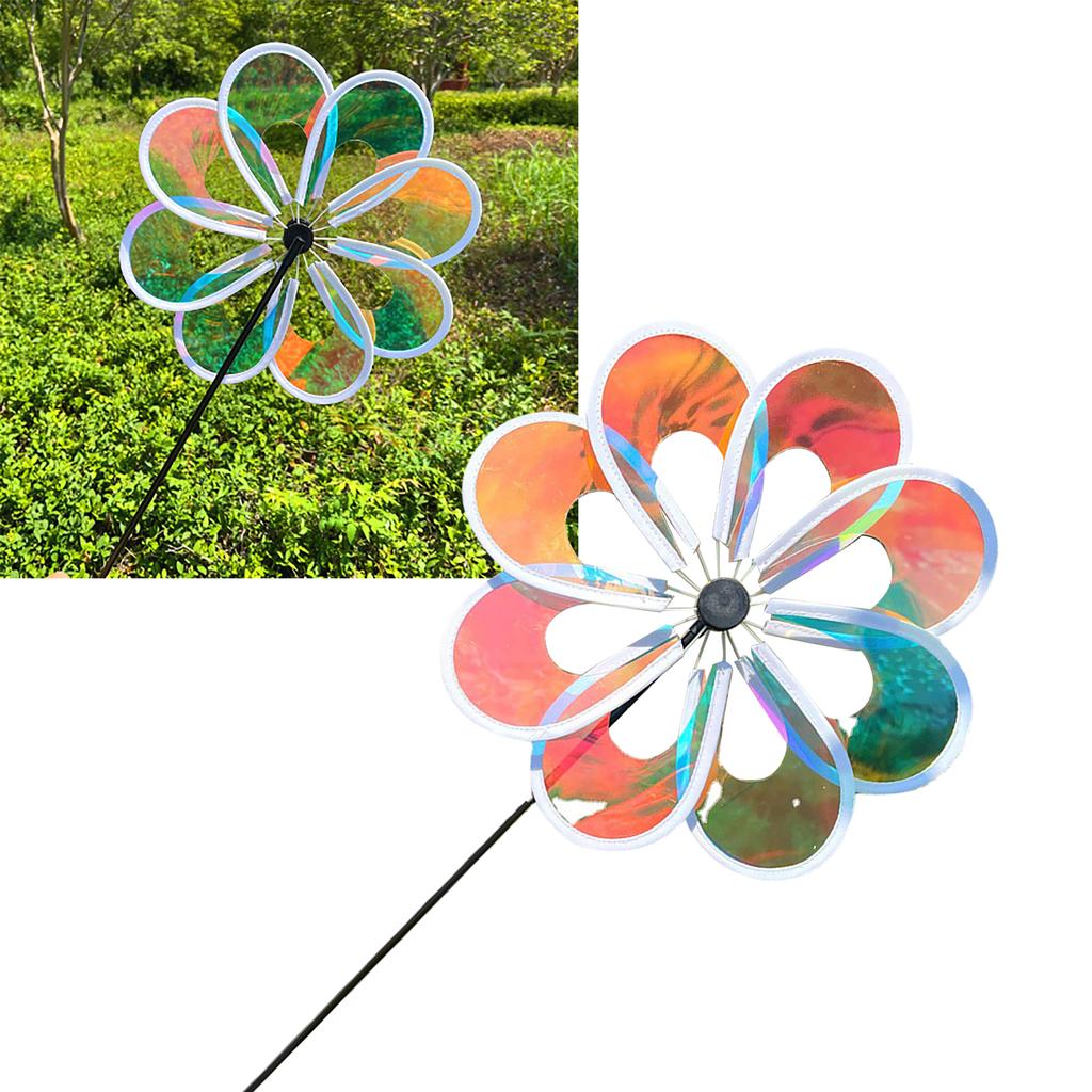 Wind Spinner Garden Yard Decoration Cartoon Outdoor Pinwheel Windmill Toy for Kid Diameter 30cm Rod