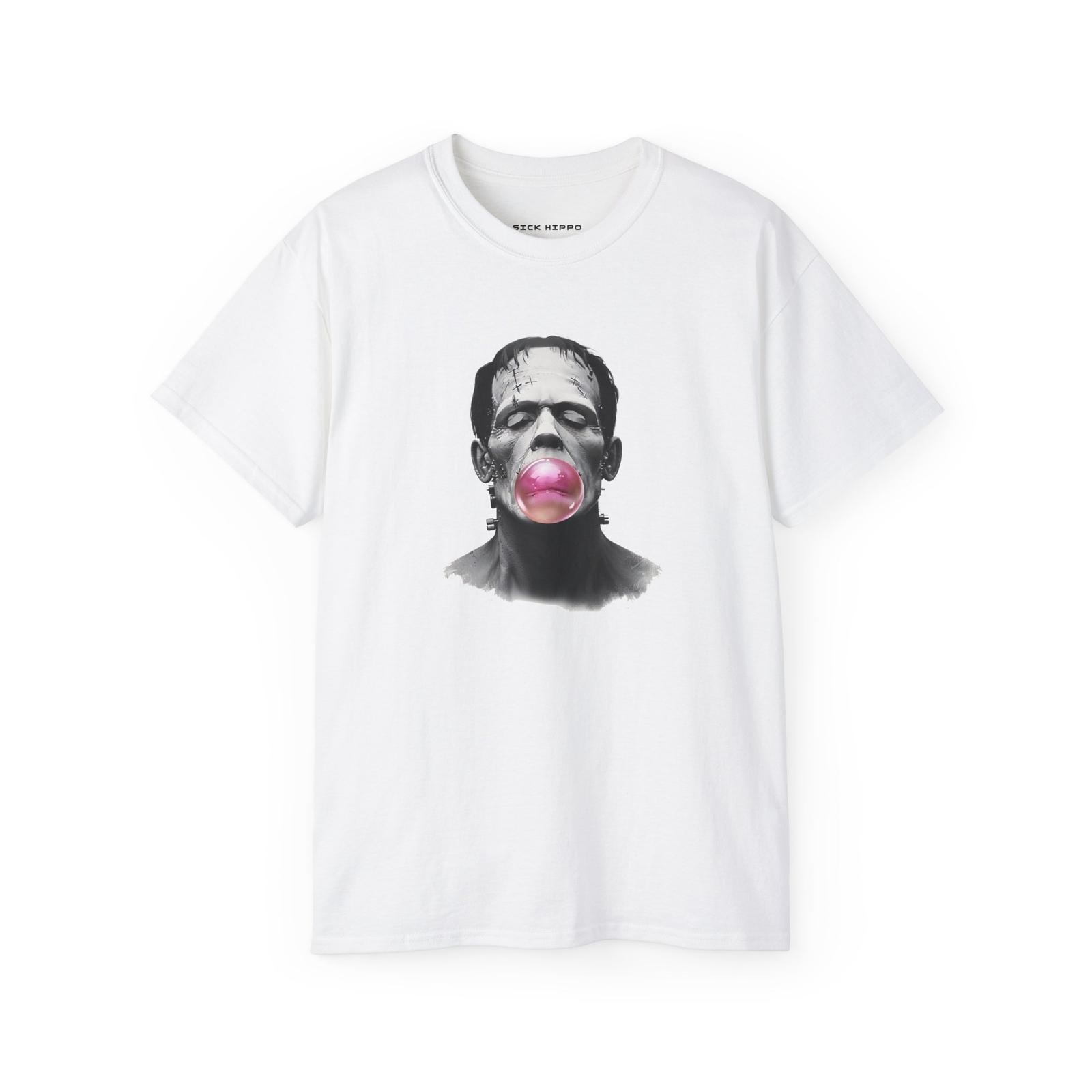 Frankenstein Bubble Blower T-Shirt, Halloween Tee, Monster Graphic Shirt, Horror S